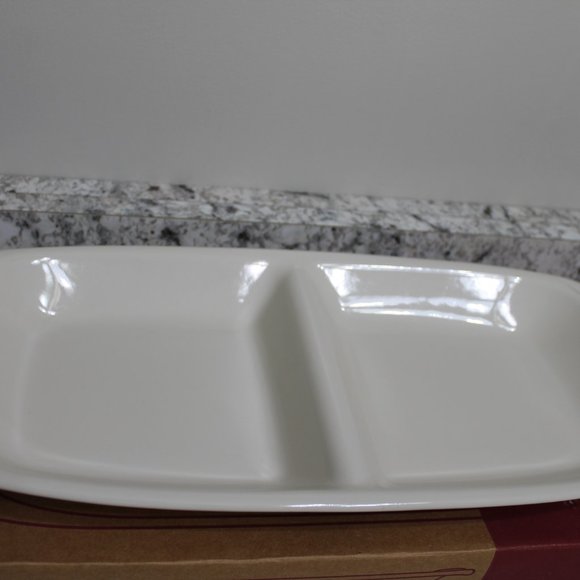 Longaberger Ivory Divided Dish Serving Tray NEW - Picture 2 of 4